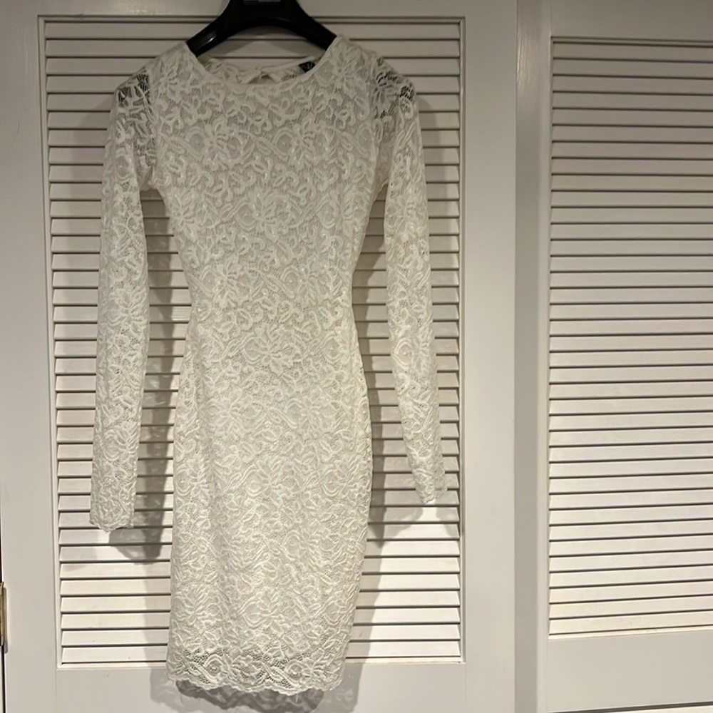 Windsor white lace long sleeve dress